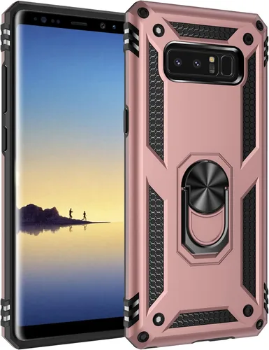 Miniatura 11 de Funda de grado militar para Samsung Galaxy Note 8, soporte de anillo giratorio de metal 360, soporte de soporte magnético integrado para montaje