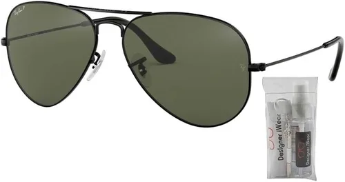 Miniatura 2 de Ray-Ban RB3025 - Lentes de sol de aviador de metal para hombre y mujer + paquete con kit de cuidado de gafas iWear de diseñador