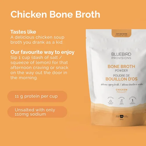 Miniatura 4 de BLUEBIRD PROVISIONS Polvo de caldo de hueso de pollo - Polvo de proteína sabrosa baja en sodio - Polvo de proteína de carnívoro con 0.42 oz