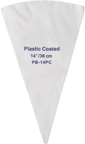 Miniatura 2 de Winco Bolsa de repostería de algodón con revestimiento de plástico, 18 pulgadas, color blanco