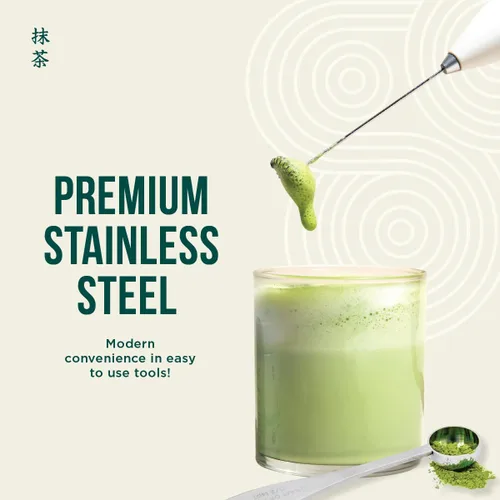 Miniatura 2 de Jade Leaf Matcha - Batidor eléctrico de matcha y espumador de leche - Preparación estilo barista para té verde espumoso y lattes - Gran idea