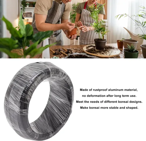 Miniatura 4 de Alambre de entrenamiento de bonsái de aluminio, 17.64 oz de alambre de metal grueso negro flexible con resistente, alambre de bonsái y bonsái