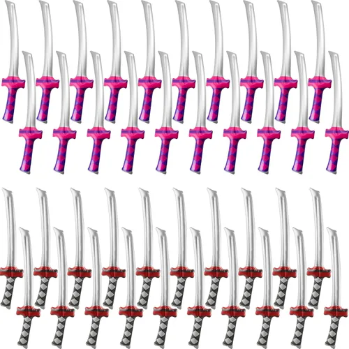 Paquete de 40 espadas samuráis inflables de 30 pulgadas, espada ninja inflable, juguetes Katana inflables para niños, Halloween, ninja, cosplay,