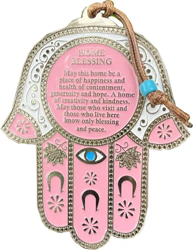 Miniatura 10 de A&S Mezuzot Hamsa - Amuleto de protección contra el mal de ojo para decoración de pared, amuleto de buena suerte para el hogar/negocios en azul