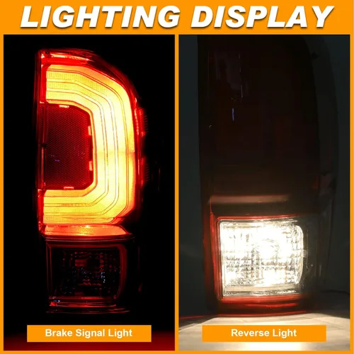 Miniatura 5 de Lámpara trasera de luz trasera compatible con Toyota Tacoma 2016-2022 Conjunto de señal de freno de luz trasera derecha del lado del pasajero