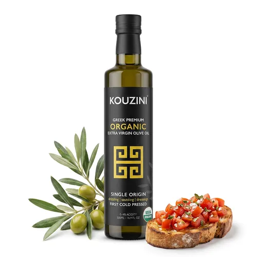 Miniatura 7 de Kouzini Aceite de oliva virgen extra griego Primero prensado en frío Cosecha actual de 1 litro (34 fl oz) Ganador del premio NYIOOC Origen