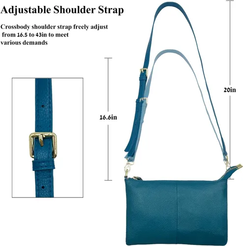 Miniatura 5 de Beurlike Cartera de cuero para mujer, bolso cruzado pequeño para teléfono