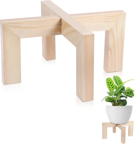 Miniatura 8 de Vigordream Soporte para plantas, soporte de madera para interiores y exteriores, soporte para macetas individuales, soportes resistentes