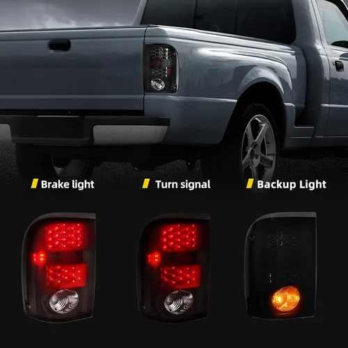 Miniatura 3 de DWVO Conjunto de luces traseras compatibles con Ford Ranger 01-05 2001 2002 2003 2004 2005 luces traseras de repuesto LED