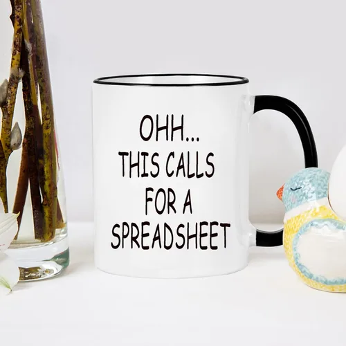 Miniatura 5 de WENSSY Accountant Gifts - Taza de hoja de cálculo, Oh This Calls For a Spreadsheet taza, regalo divertido para jefe de contabilidad CPA hombres