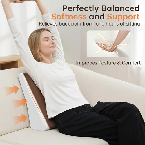 Miniatura 6 de Vekkia Almohada de apoyo lumbar para reclinable, soporte ergonómico de espalda para sofá, mejora la postura, alivia el dolor de espalda para estar