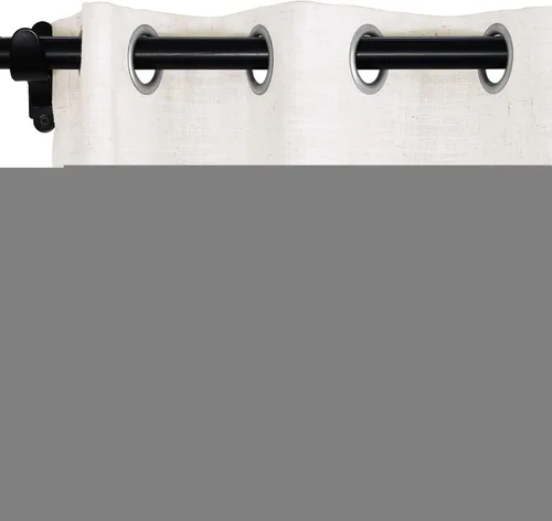 Miniatura 38 de Fcosie Cortinas opacas de lino 100 % opacas de 50 pulgadas de ancho x 63 pulgadas de largo, paneles de cortina con ojales para sala de estar