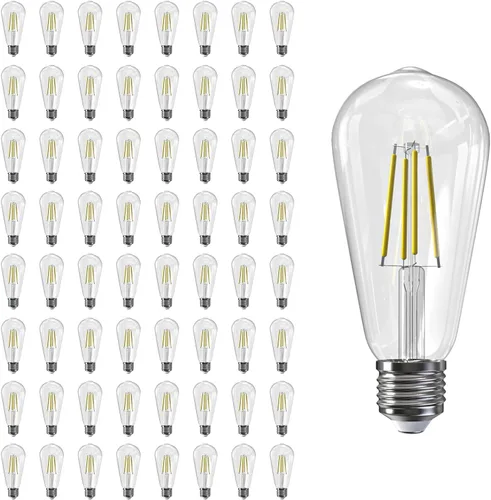 Miniatura 23 de Jensense Bombillas LED Edison E26, 60 vatios equivalentes, bombillas regulables, 2300 K, luz blanca cálida (cristal ámbar), estilo vintage