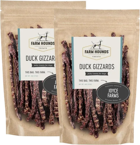 Farm Hounds - Mollejas de pato - Cecina natural prémium para perros - Pato 100% criado humanamente - Rompe a tamaño - Ideal para entrenamiento y