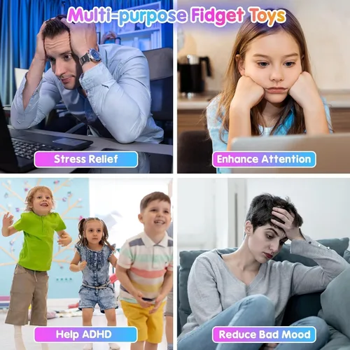 Miniatura 5 de Gigilli Paquete de 12 juguetes giratorios para ansiedad, juguetes giratorios a granel, premios de aula, bolsas de regalo, recuerdos de fiesta