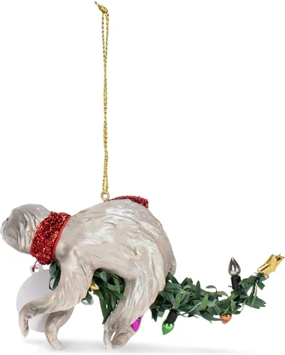 Miniatura 4 de DEMDACO Perezoso perezoso alrededor del árbol de Navidad, adorno de resina para árbol de Navidad, 3.5 x 2.5 pulgadas