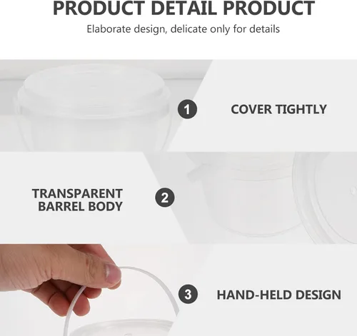 Miniatura 6 de Mini cubo de almacenamiento transparente con tapa, contenedor de plástico transparente de 10 onzas, seguro para alimentos, suministros de fiesta