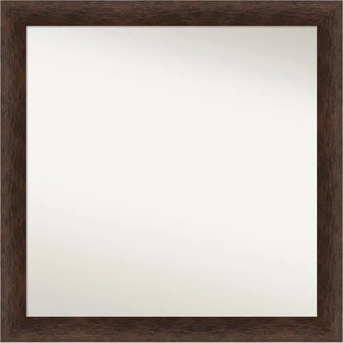 Miniatura 79 de Amanti Art Espejo de pared personalizado no biselado (24 x 27 pulgadas), marco estrecho de nogal chipre - varios tamaños personalizados - Espejo
