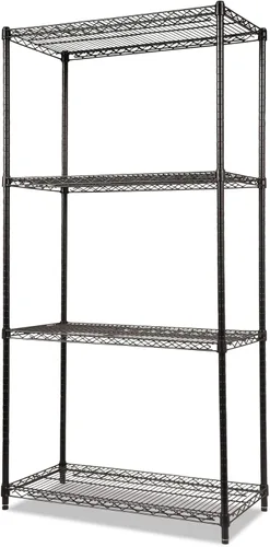 Miniatura 14 de Alera ALE Industrial - Kit de inicio de estantería de alambre resistente, 4 estantes, 48 pulgadas de ancho x 18 pulgadas de profundidad x 72 plateado