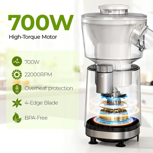 Miniatura 5 de QIBOX Máquina de Conos de Nieve y Licuadora de Batidos 2 en 1, Potente Máquina de Hielo Raspado de 700W, Máquina de Granizados, Preparador