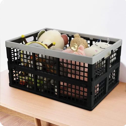 Miniatura 5 de Asking Cajas plegables para uso general, paquete de 4 cajas apilables de 42 L