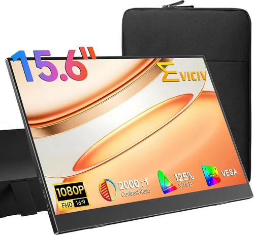 Miniatura 9 de Monitor portátil con pantalla táctil con batería de 8000 mAh, 15.6 pulgadas, 125% sRGB ultra delgado de 10 puntos, monitor de pantalla táctil USB-C