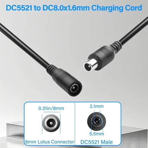 Miniatura 2 de DC5521 a 0.315 in Cable de carga de scooter eléctrico, 24 V CC 0.217 x 0.083 in a 0.315 in, cable adaptador de conector RCA para scooter eléctrico