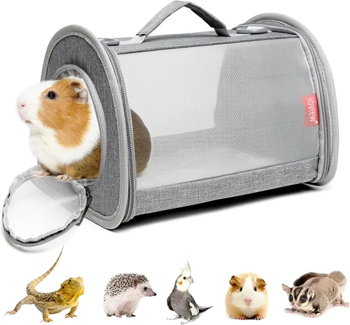 Bolsa transportadora de conejillos de indias de viaje para animales pequeños, lagarto, pájaro, conejo, jaula para ardillas, bolsa transpirable,
