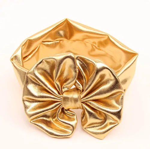 Miniatura 3 de BBTDIN Diadema turbante bronceadora para bebé BBG38 (2 unidades, dorado y plateado)