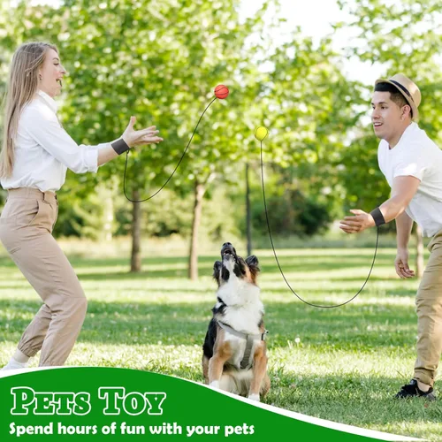 Miniatura 7 de Liliful 40 pelotas de retorno de muñeca en una cuerda de 2.48 pulgadas de rebote de bolas deportivas con correa elástica de rebote de goma