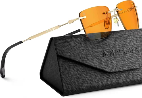 Miniatura 14 de ANYLUV Rimless Blue Light Glasses for Women/Men, Fashion Lightweight Blue Light Blocking Glasses with Stylish Metal Temples
