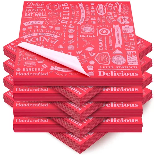 Miniatura 29 de 1000 piezas de hojas de papel encerado para delicatessen de 12 x 12 pulgadas, resistentes a la grasa, forros para bandejas canasta, papel de Blanco