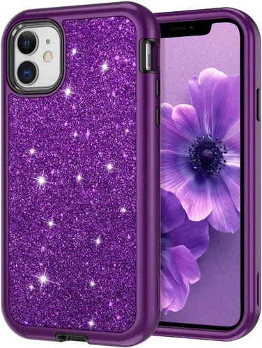 Miniatura 18 de CASEFIV Funda compatible con iPhone 11, patrón de mármol 3 en 1, resistente a prueba de golpes y caídas, cuerpo completo, policarbonato duro