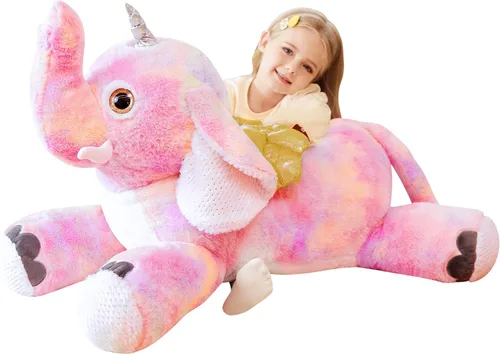 Miniatura 8 de EARTHSOUND Juguete de peluche con diseño de conejo gigante, conejo de 23 pulgadas de tamaño grande, juguetes suaves de tamaño jumbo, lindo y enorme