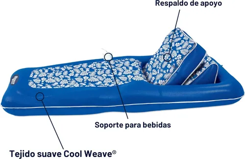 Miniatura 6 de Aqua Campania Ultimate 2-in-1 Pool Float Lounge – Extra Large – Inflatable Pool Floats for Adults with Adjustable Backrest & Cupholder Caddy