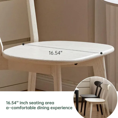 Miniatura 2 de Sillas de Comedor de Roble, Sillas de Cocina, Silla de Comedor Moderna de Madera Maciza 100% con Respaldo Curvo, Silla de Comedor para Cocina, Sala