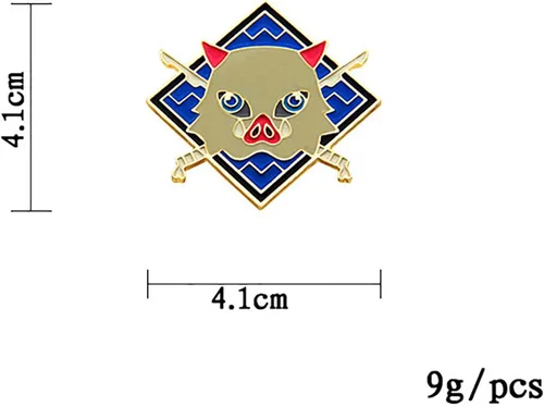 Miniatura 2 de MHTYYDS Demon Slayer Hashibira Inosuke Broche - Kimetsu No Yaiba - Colección de insignias de esmalte de metal, decoración de mochila de regalo