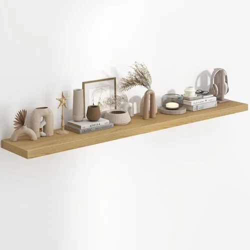 Miniatura 29 de Fun Memories Estantes flotantes de 48 pulgadas, estantes de pared de 9.3 pulgadas de profundidad para baño, sala de estar, dormitorio, cocina
