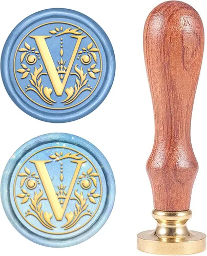 Miniatura 30 de Sello de cera inicial S CRASPIRE, sello de cera de letra alfabética vintage, sello de cera medieval de hojas de olivo clásico de 25 mm, cabeza