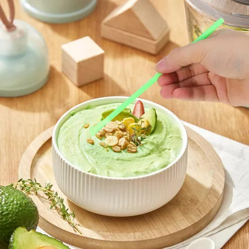 Miniatura 7 de SHERCHPRY 150 popotes desechables de cuchara para bebidas de granizado y cono de nieve, pajitas de cuchara de plástico para batidos de leche, tazas