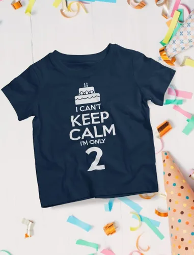 Miniatura 4 de Camiseta con texto en inglés "I Can't Keep Calm I'm Only 2" 2nd Birthday Shirt Girl Boy Gifts Two Year Old Kids