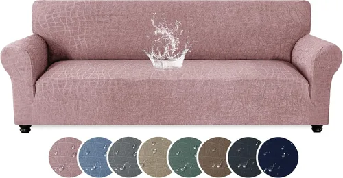 Miniatura 17 de MAXIJIN Funda impermeable para sillón de sala de estar, 1 pieza elástica con brazos, protector de muebles lavable para perros y mascotas (S, café)