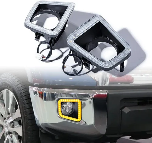 Miniatura 2 de Compatible con Toyota Tundra 2014-2021 ámbar blanco DRL luz de circulación diurna conducción nocturna antiniebla kit de molduras de bisel