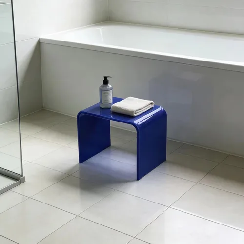 Miniatura 4 de Taburete de acrílico de 13" de ancho para niños pequeños, soporte para plantas, multiusos como taburete resistente al agua para la ducha, taburete
