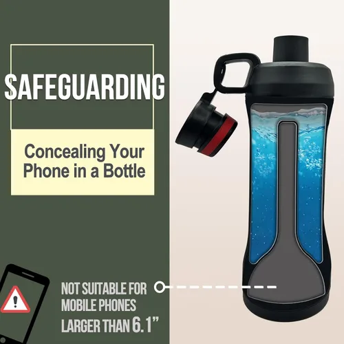 Miniatura 2 de Botella de agua de desvío con capacidad de 13.5oz - Compartimento oculto definitivo para viajes, playa, automóvil para guardar objetos de valor como