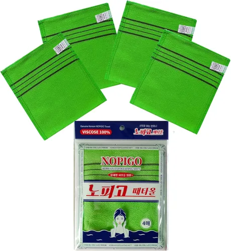 Manopla de baño exfoliante asiática coreana para eliminar la piel muerta. Exfoliante corporal. Guantes exfoliantes para exfoliante corporal (verde4)