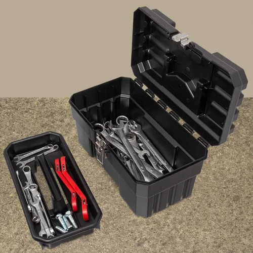 Miniatura 2 de Akro-Mils 09514 ProBox Caja de herramientas de plástico de 14 pulgadas para herramientas, caja de herramientas de almacenamiento para manualidades
