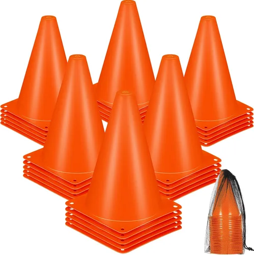 Miniatura 8 de Syhood - Paquete de 30 conos de tráfico de plástico de 7 pulgadas para entrenamiento deportivo, agilidad, mini conos para fútbol, patinaje, fútbol