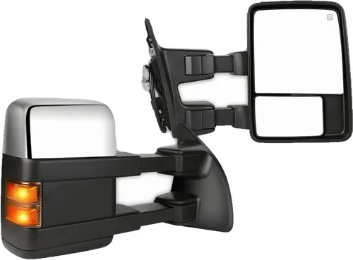 Miniatura 55 de Juego de montaje de espejos laterales Compatible con 1987-2002 para Jeep Wrangler con puerta media, plegable manual, espejo negro manual texturizado