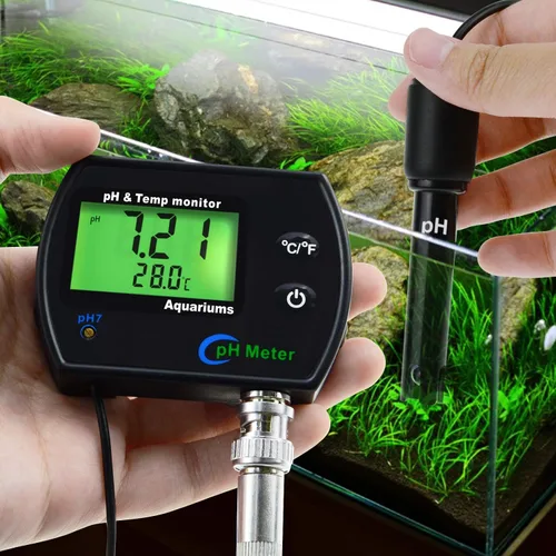 Miniatura 2 de Monitor de pH y temperatura 2 en 1, medidor de pH con función de retroiluminación, pantalla dual 0.00 ~ 14.00pH °C/ °F probador de calidad de agua